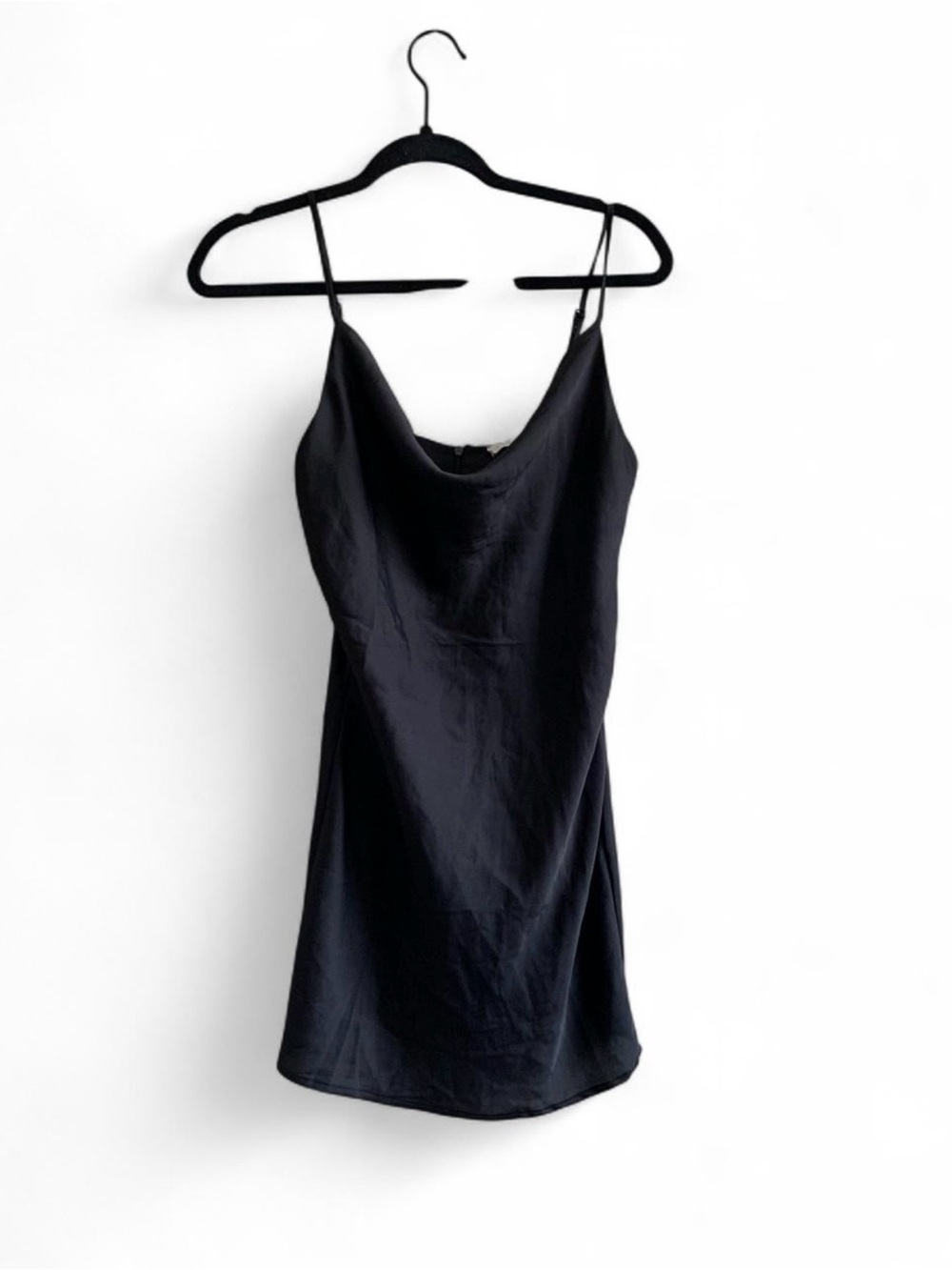 La Hearts Black Satin Mini Dress Size Small